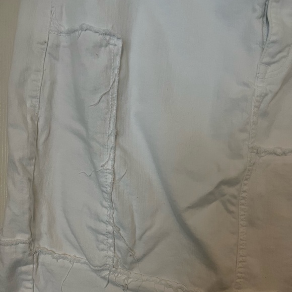 Lame Bryant White Denim Skirt with Distressed Trimming - Picture 2 of 5